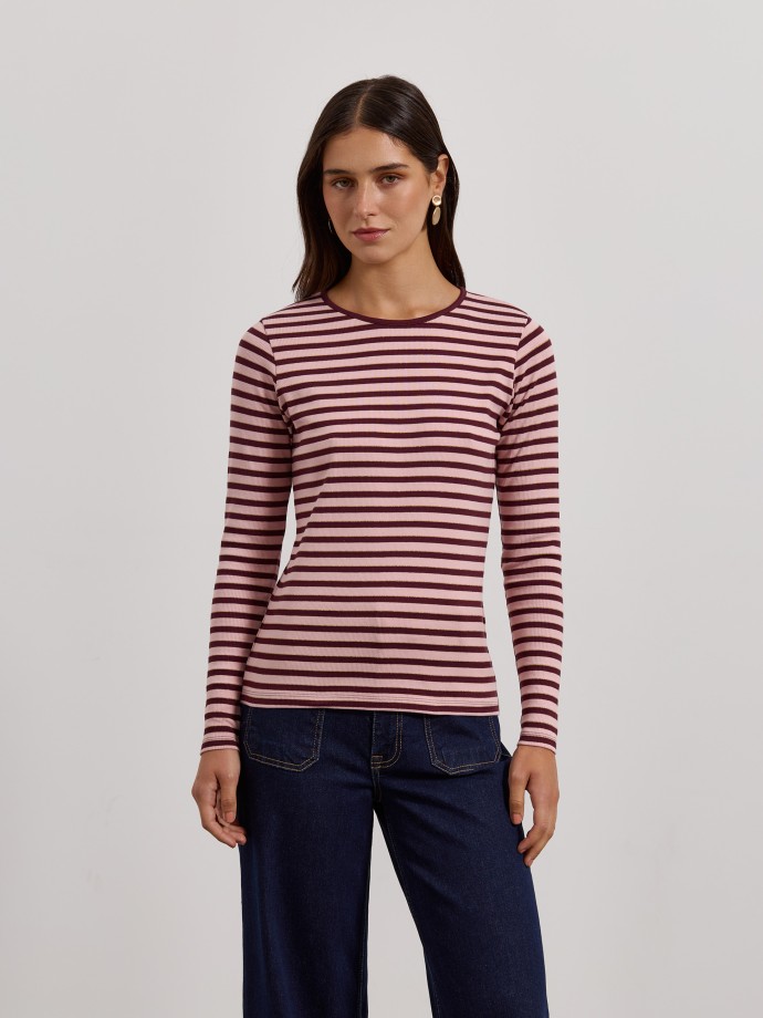 Camisola �s riscas com detalhe brilhante