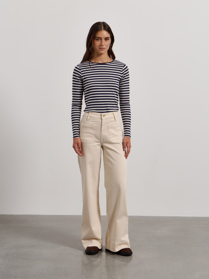 Camisola �s riscas com detalhe brilhante