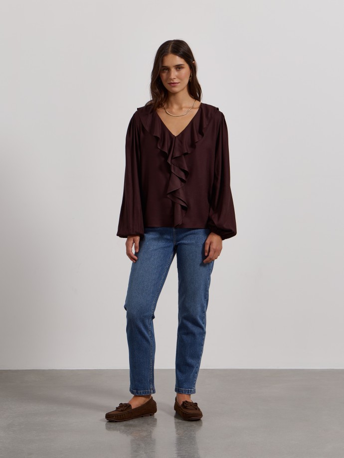 Blusa com folhos