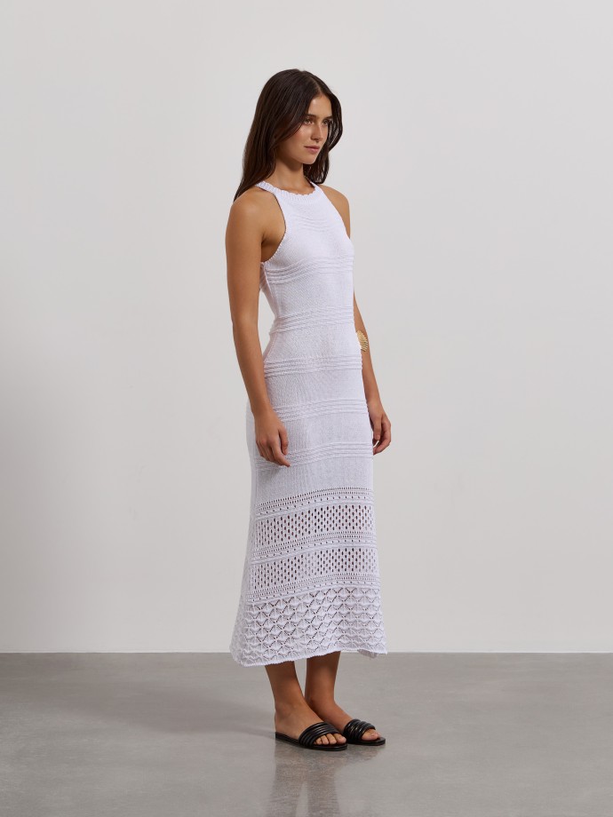 Vestido midi em malha Vestido midi em malha