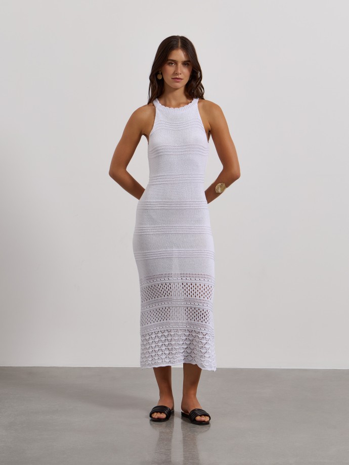 Vestido midi em malha Vestido midi em malha