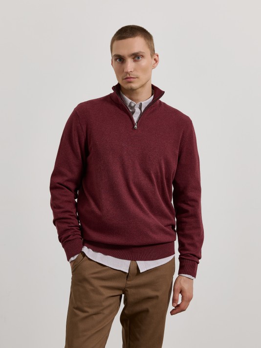 Camisola de malha com fecho