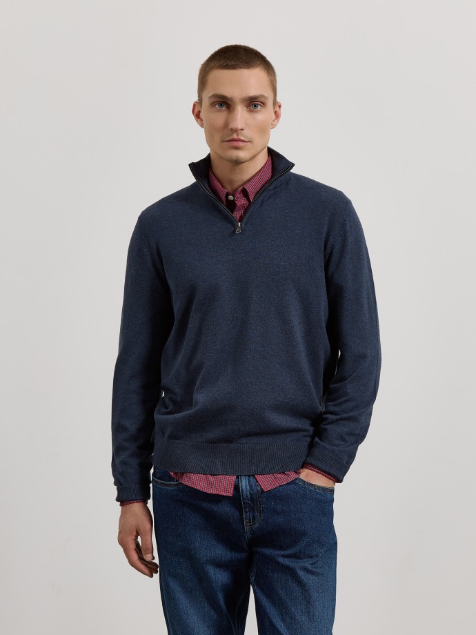 Camisola de malha com fecho