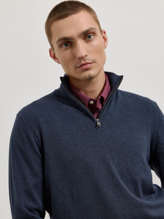 Camisola de malha com fecho