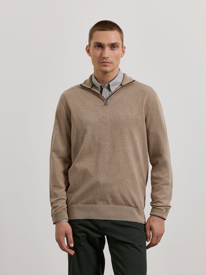 Camisola de malha com fecho