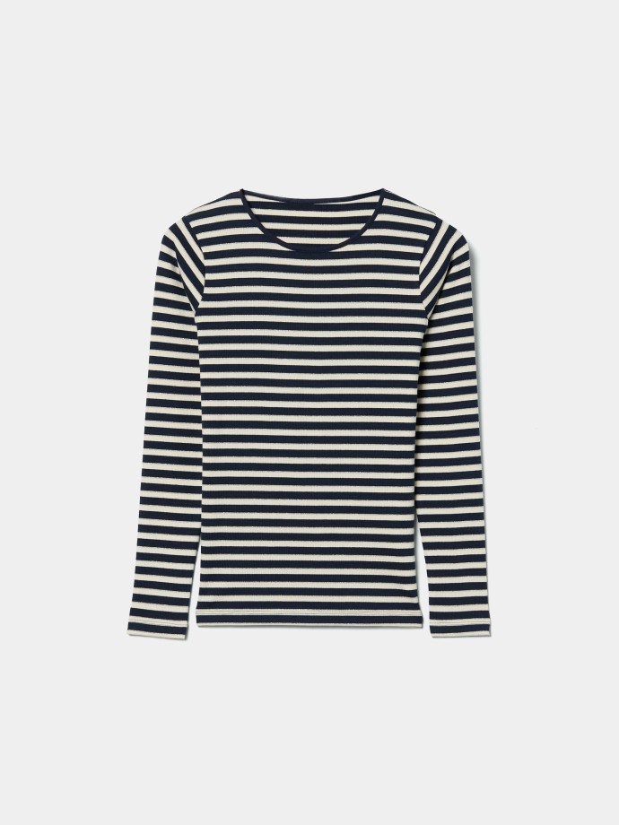 Camisola �s riscas com detalhe brilhante