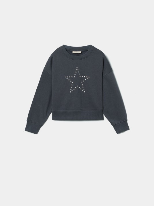 Sweatshirt com aplicação de tachas Sweatshirt com aplicação de tachas