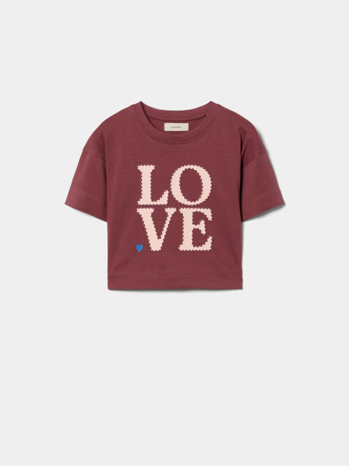 T-shirt cropped estampada