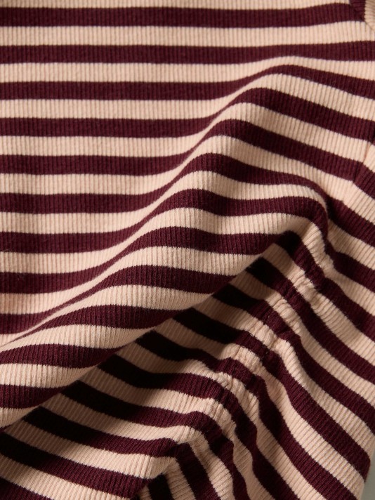 Camisola canelada às riscas Camisola canelada às riscas