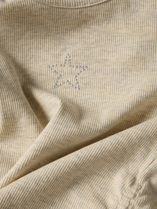Camisola canelada com estrela Camisola canelada com estrela