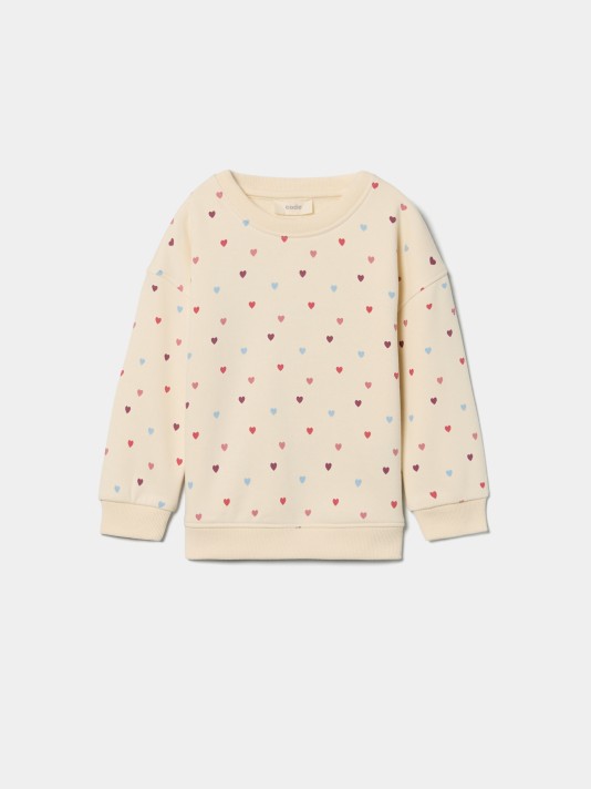 Sweatshirt estampada com cora��es