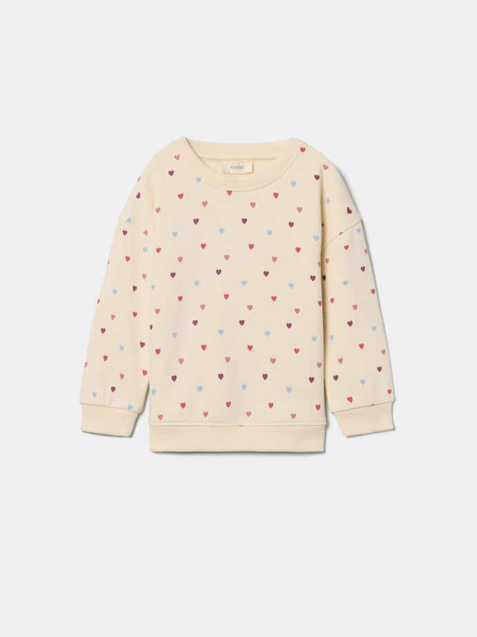 Sweatshirt estampada com corações Sweatshirt estampada com corações