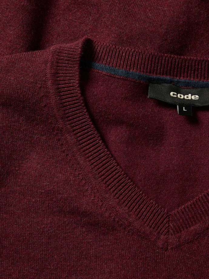 Camisola de malha com decote em V