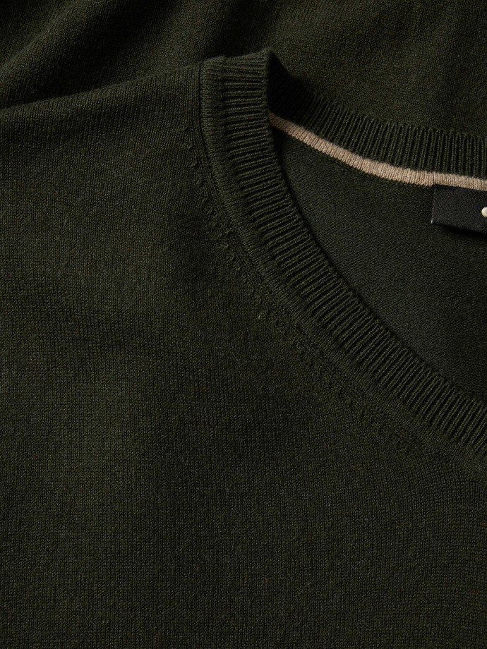 Camisola de malha com decote em V