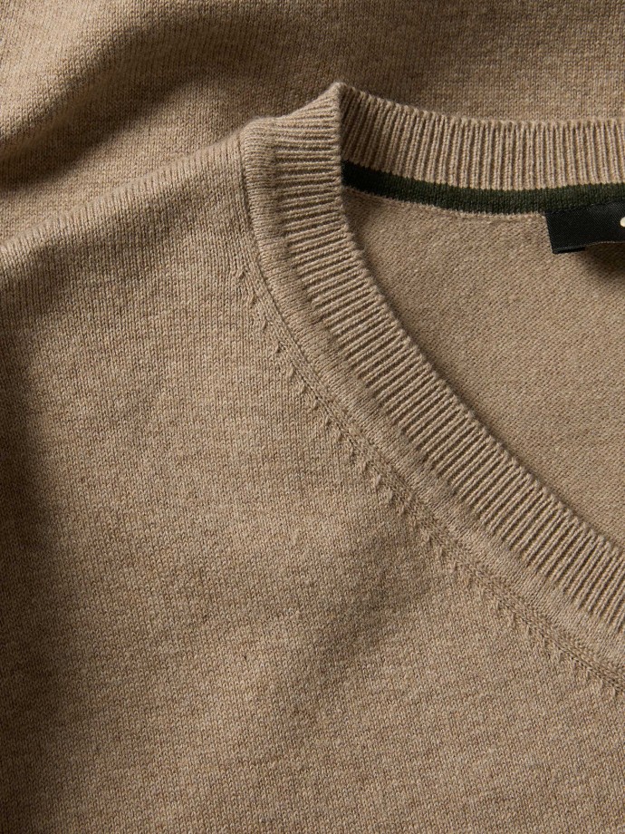 Camisola de malha com decote em V