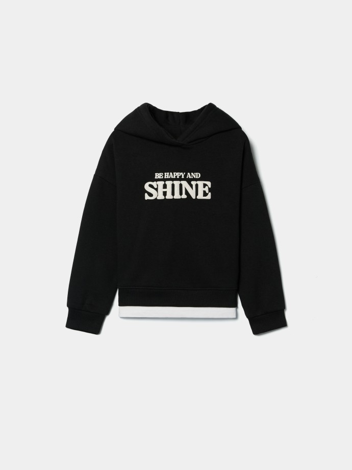 Sweatshirt com carapuço estampada Sweatshirt com carapuço estampada