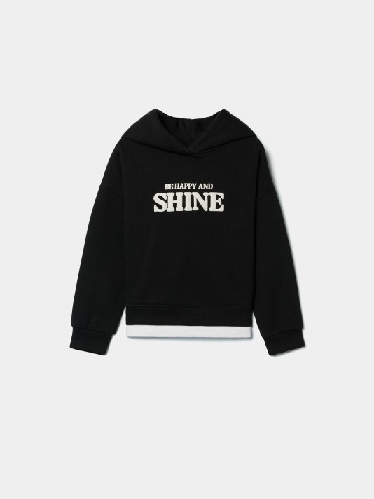 Sweatshirt com carapu�o estampada