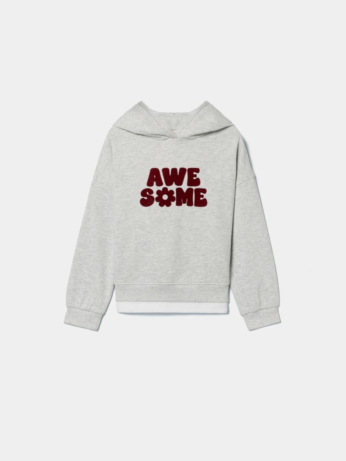 Sweatshirt com carapuço estampada Sweatshirt com carapuço estampada