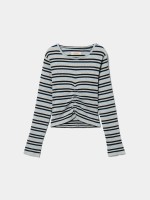 Camisola �s riscas com franzido