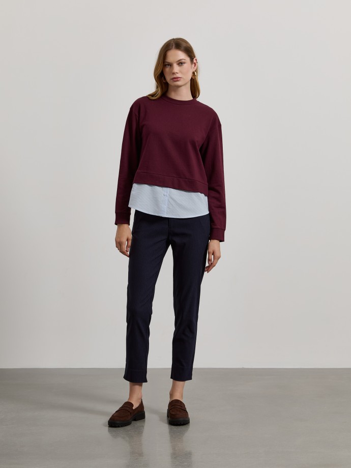 Sweatshirt efeito camisa