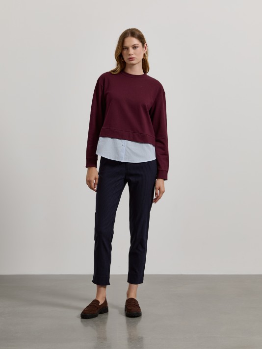 Sweatshirt efeito camisa Sweatshirt efeito camisa
