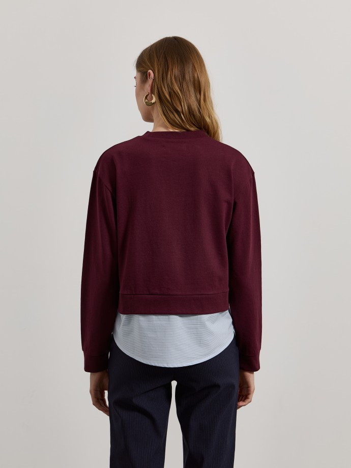 Sweatshirt efeito camisa