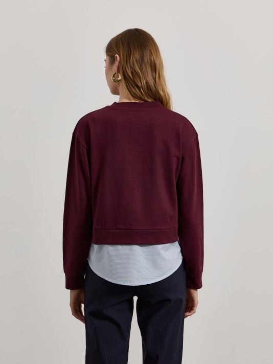 Sweatshirt efeito camisa Sweatshirt efeito camisa