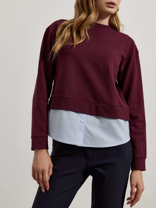Sweatshirt efeito camisa