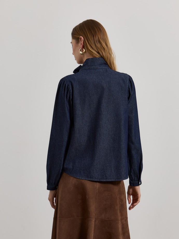 Camisa de ganga com la�o