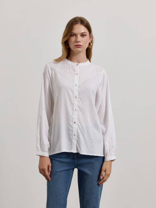 Camisa com renda Camisa com renda