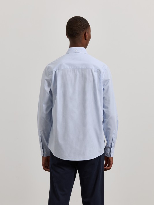 Camisa em popeline às riscas Camisa em popeline às riscas