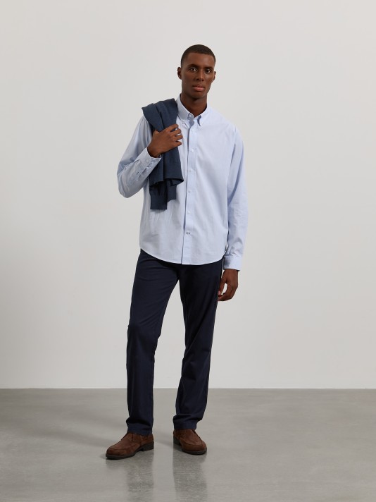 Camisa em popeline às riscas Camisa em popeline às riscas