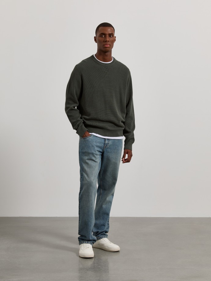 Camisola de malha com decote redondo