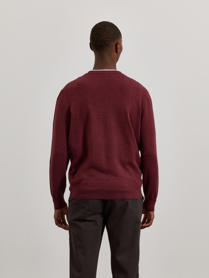 Camisola de malha com decote em V