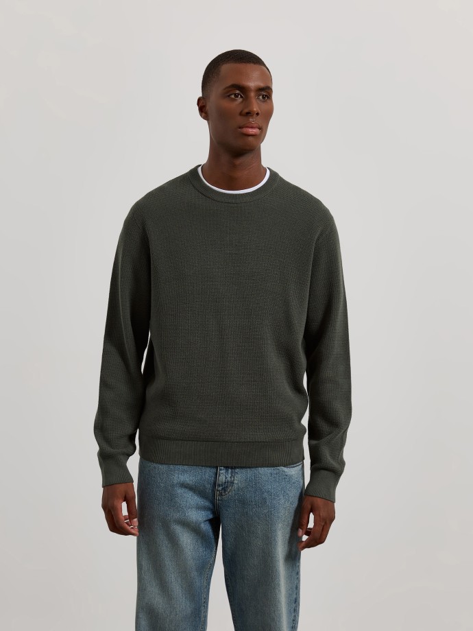 Camisola de malha com decote redondo