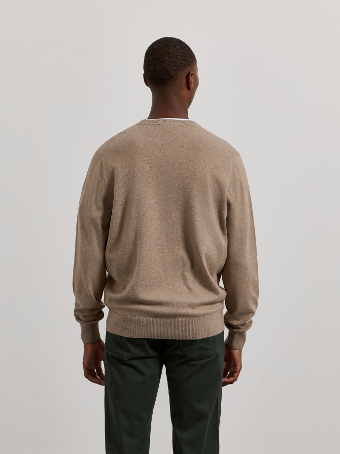 Camisola de malha com decote em V