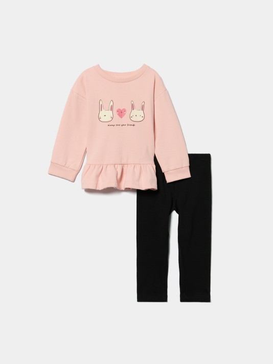 Conjunto com sweatshirt estampada
