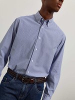 Camisa em popeline �s riscas