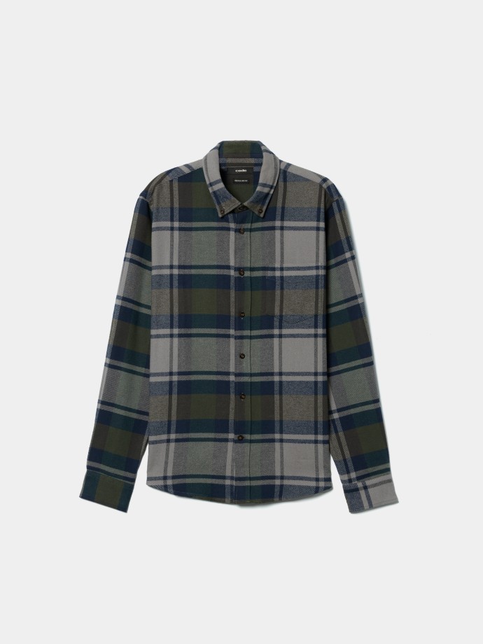 Camisa de flanela aos quadrados