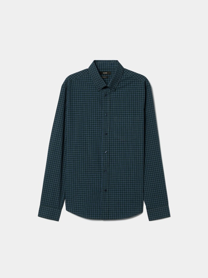 Camisa aos quadrados com bolso