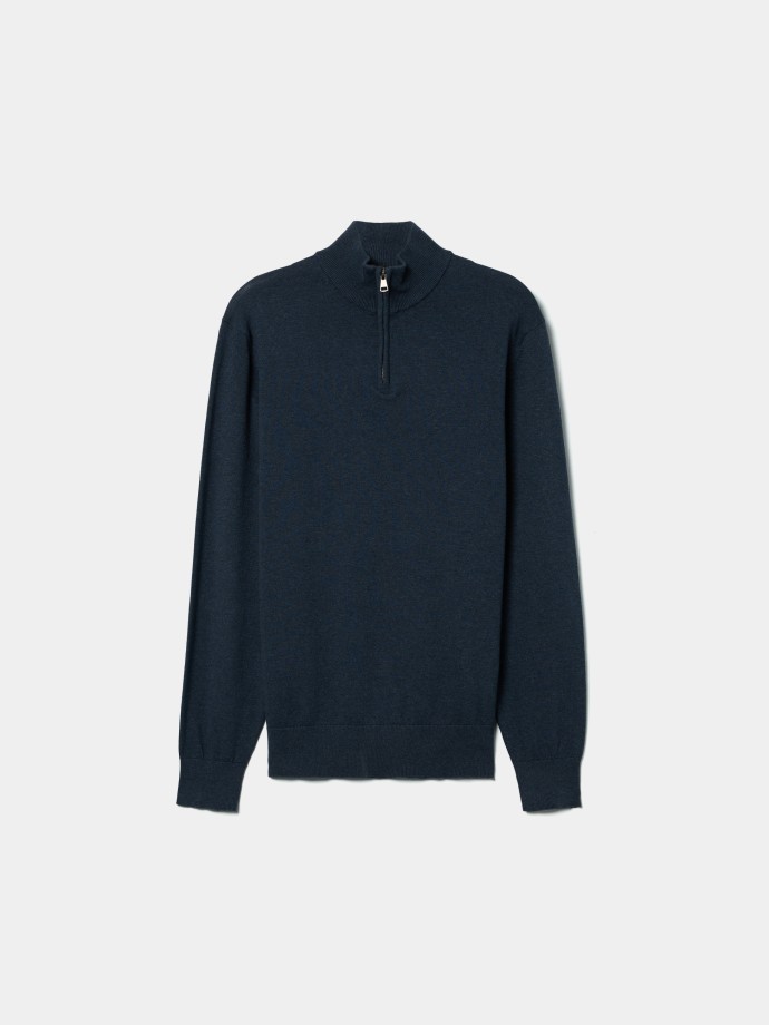 Camisola de malha com fecho