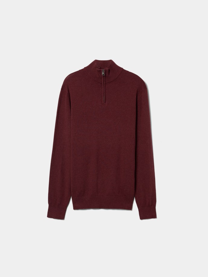 Camisola de malha com fecho