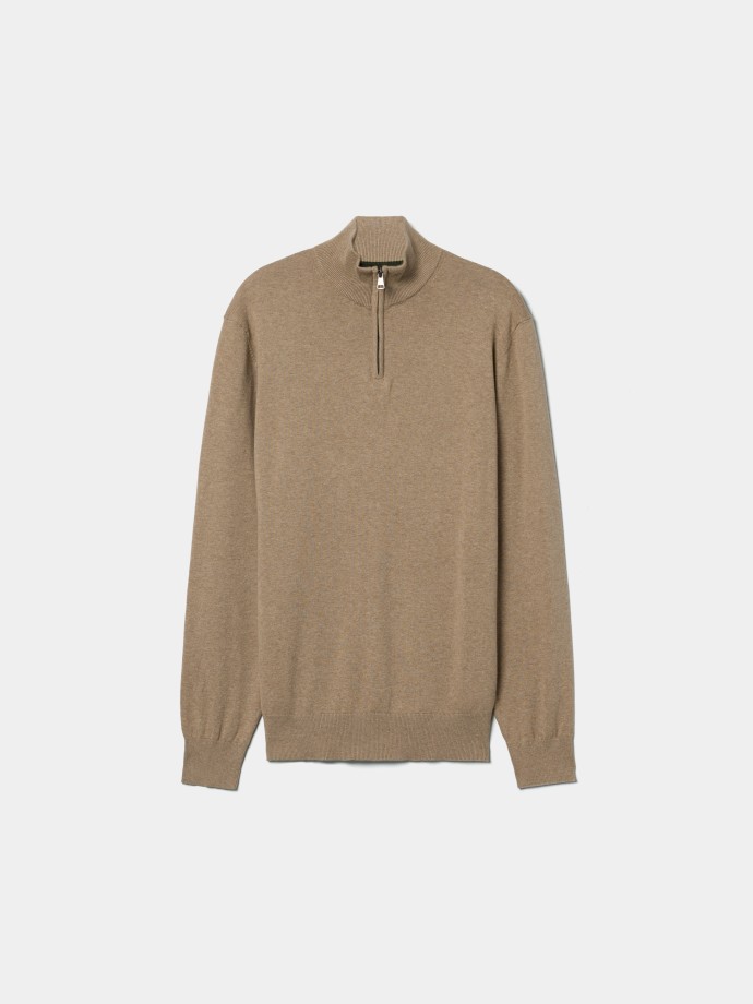 Camisola de malha com fecho