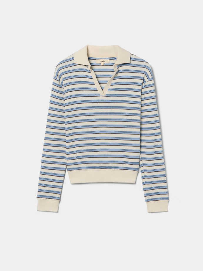 Polo de malha às riscas Polo de malha às riscas