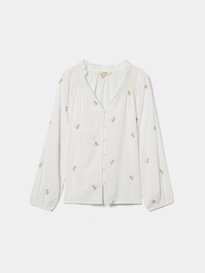 Camisa estampada com bordados