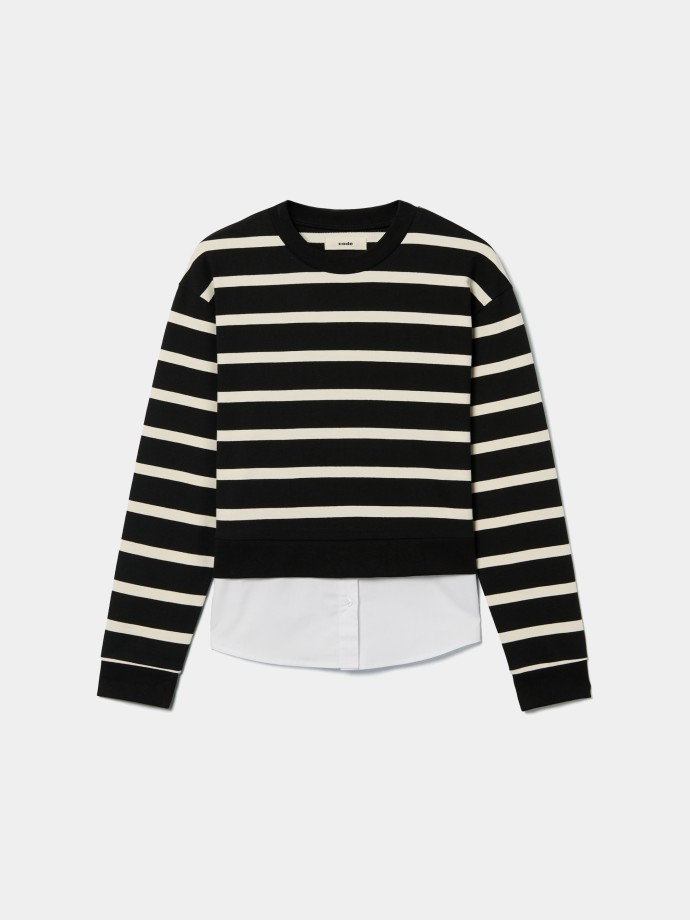 Sweatshirt efeito camisa Sweatshirt efeito camisa