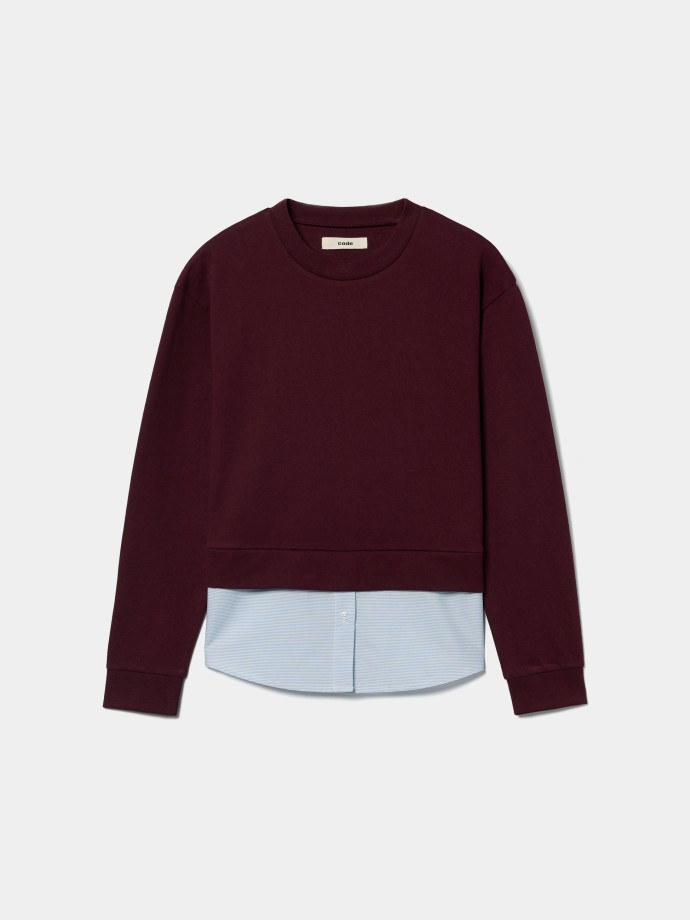 Sweatshirt efeito camisa