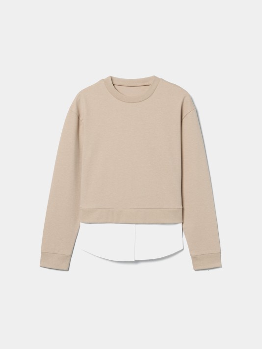 Sweatshirt efeito camisa