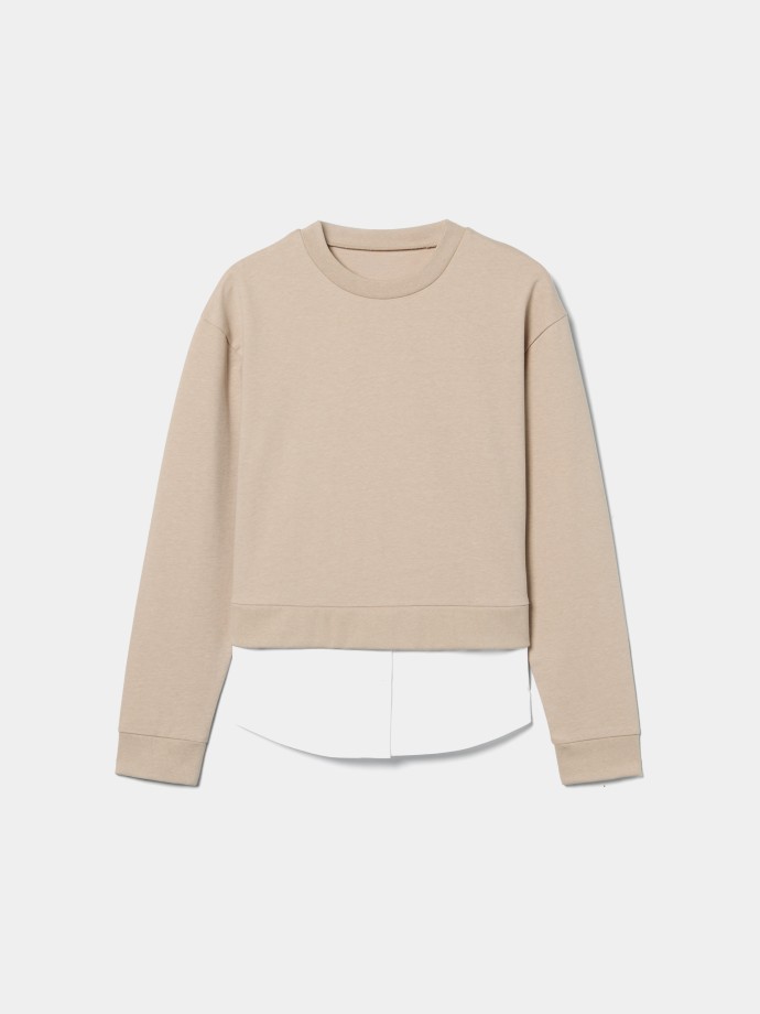 Sweatshirt efeito camisa Sweatshirt efeito camisa