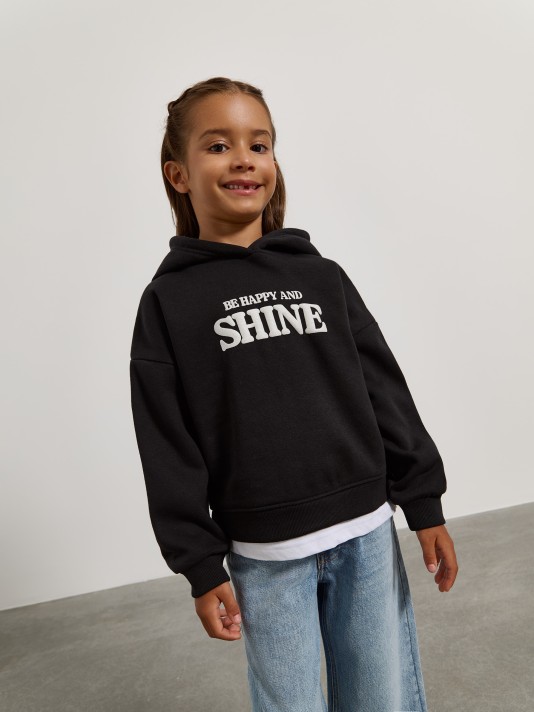 Sweatshirt com carapuço estampada Sweatshirt com carapuço estampada